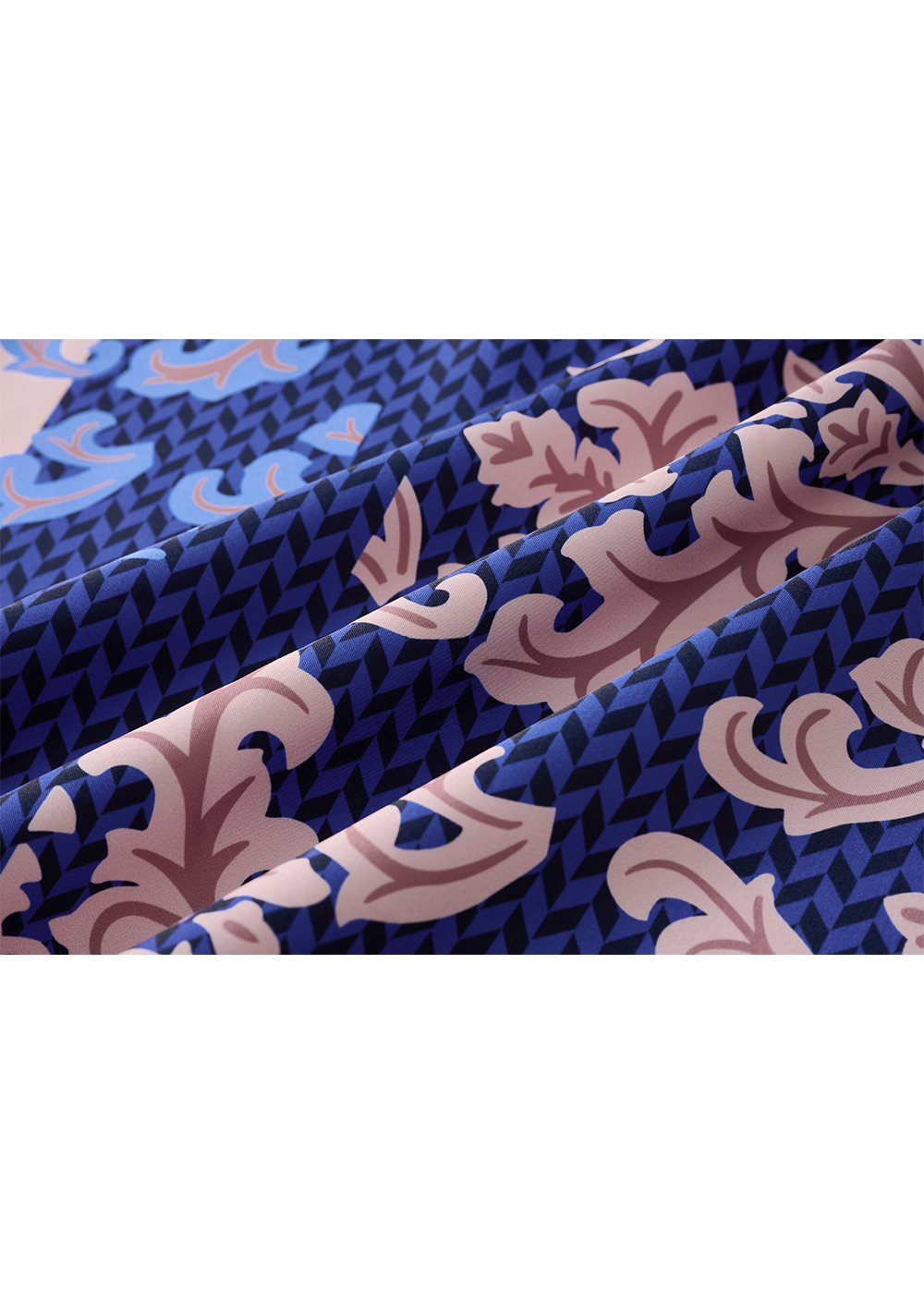 SALAZIA Blue Floral Print Fit-and-Flare Dresses