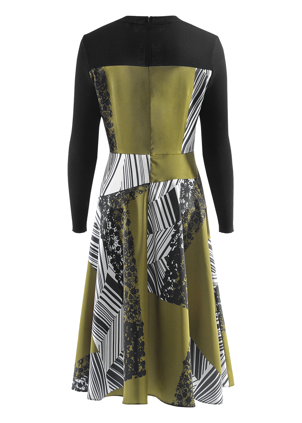 SALAZIA Camel-Black White Print Dresses