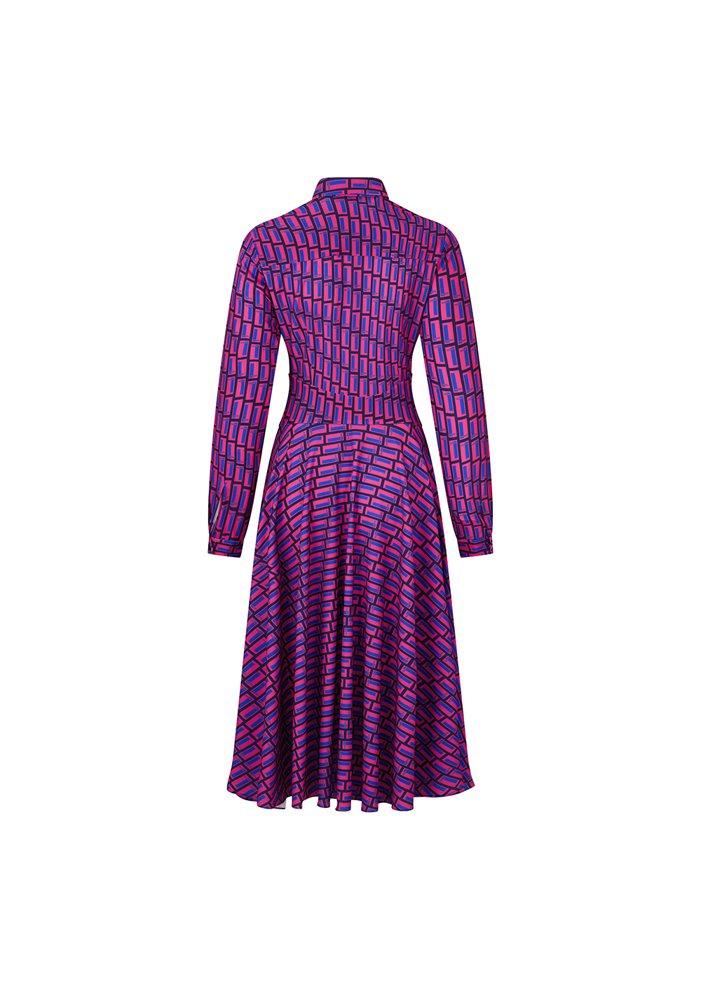 SALAZIA Blue-Red Color Block Dresses