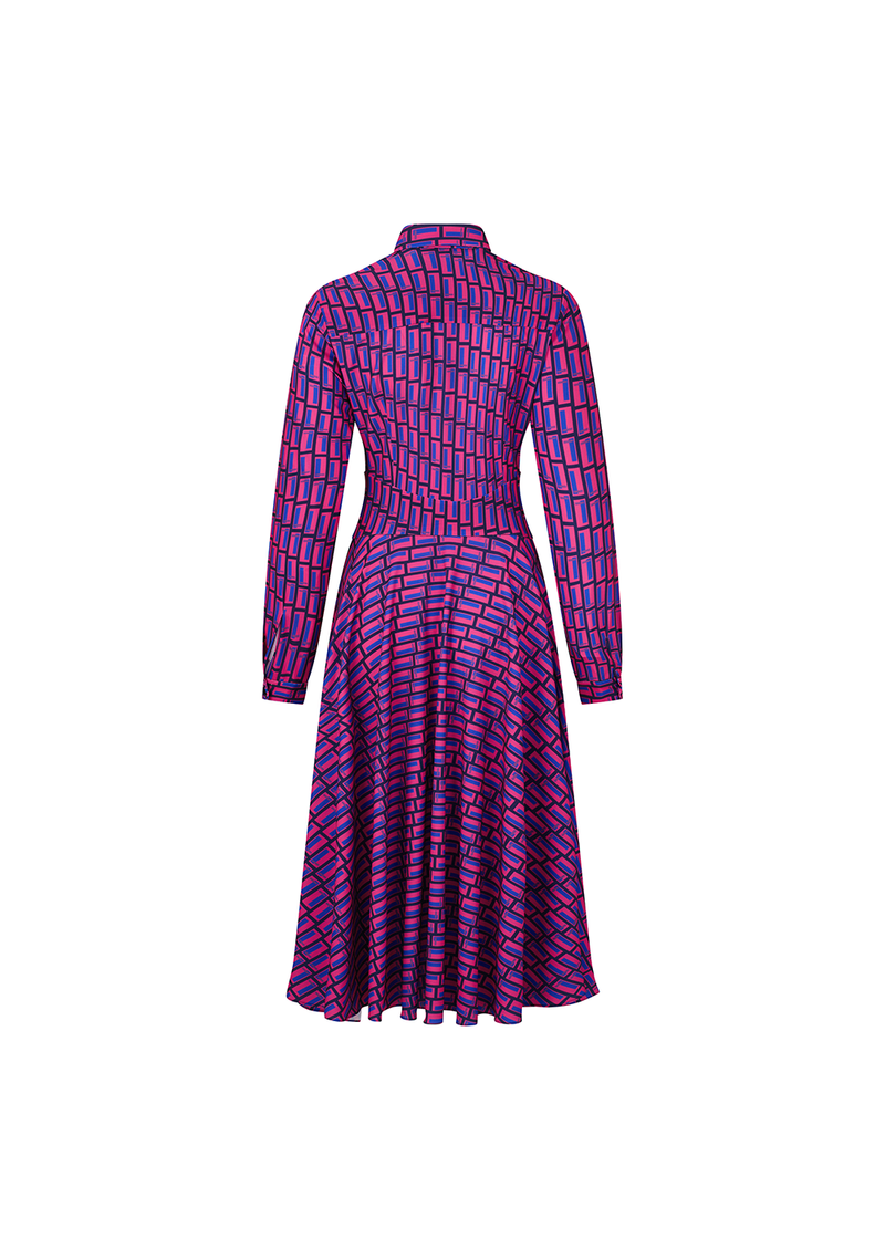 SALAZIA Blue-Red Color Block Dresses