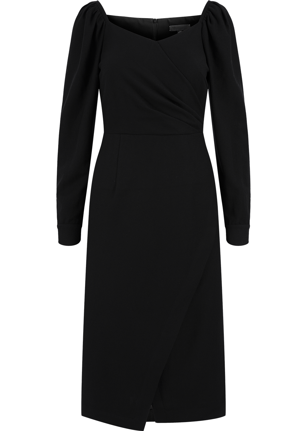 SALAZIA Black Wool Fit-and-Flare Dresses