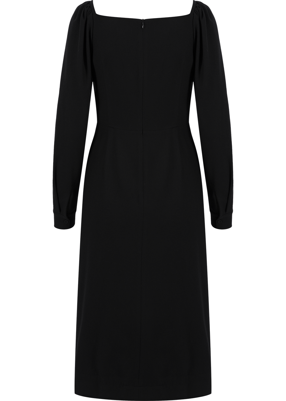 SALAZIA Black Wool Fit-and-Flare Dresses