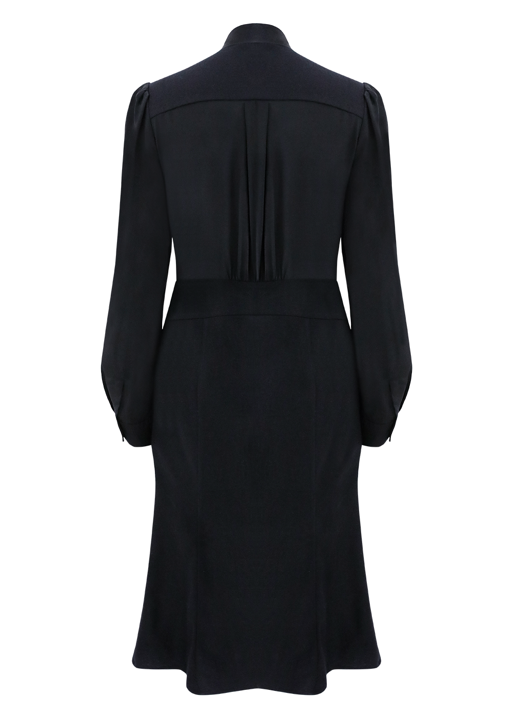 SALAZIA Black Wool-Silk Blend Dresses