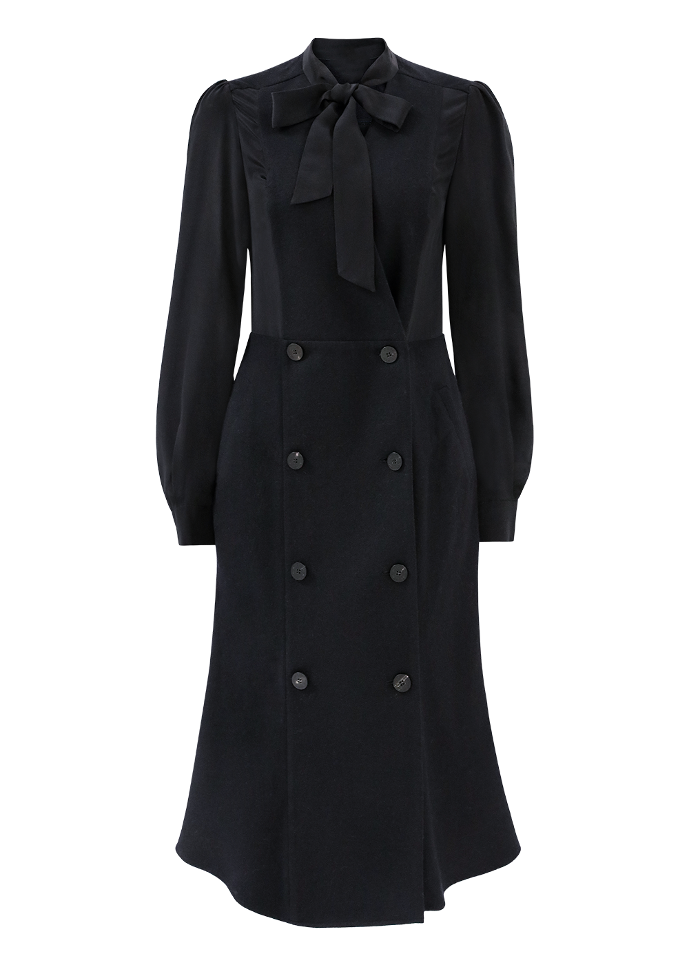 SALAZIA Black Wool-Silk Blend Dresses