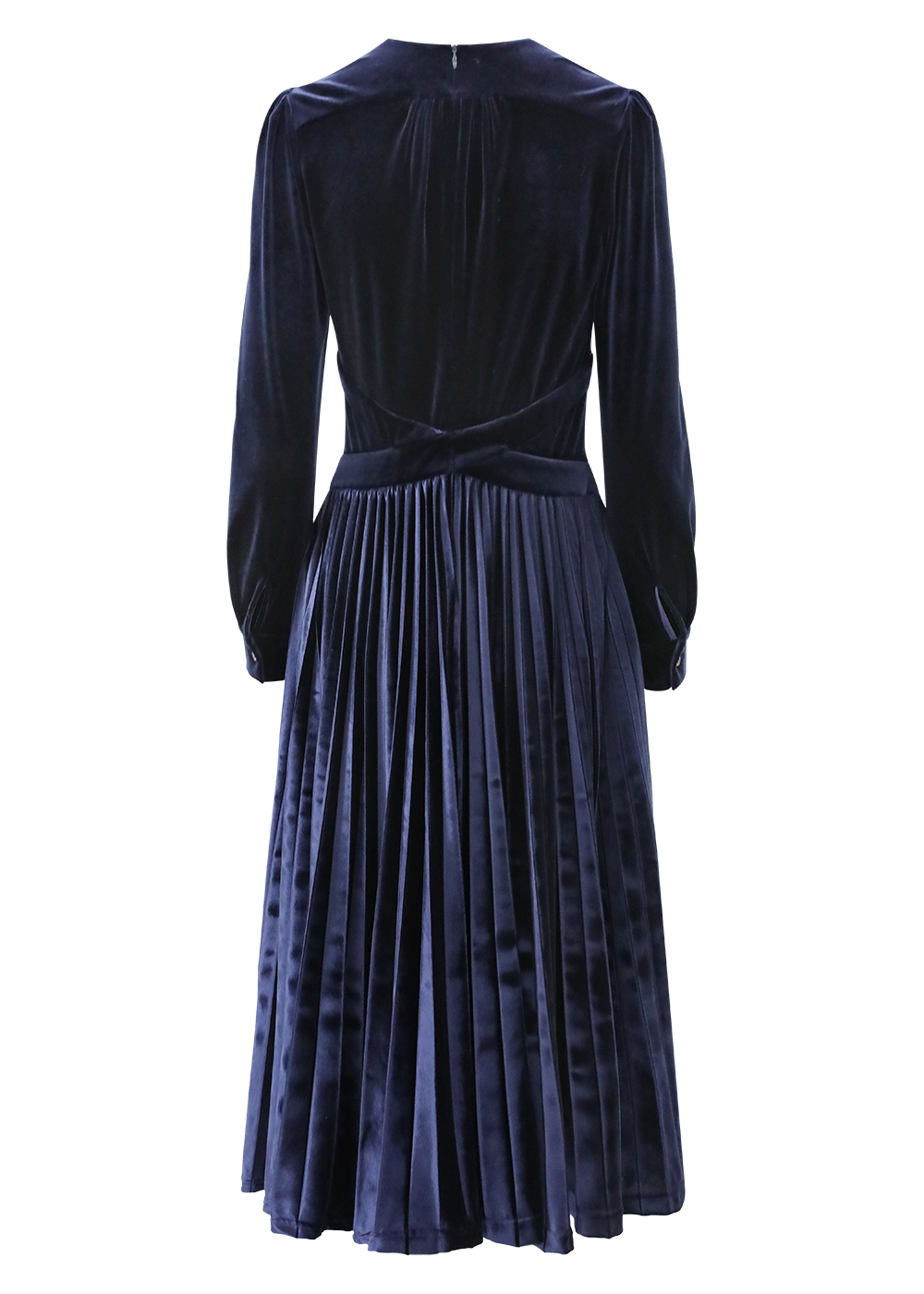 SALAZIA Midnight Blue Polyester-Spandex Long-Sleeve Dresses