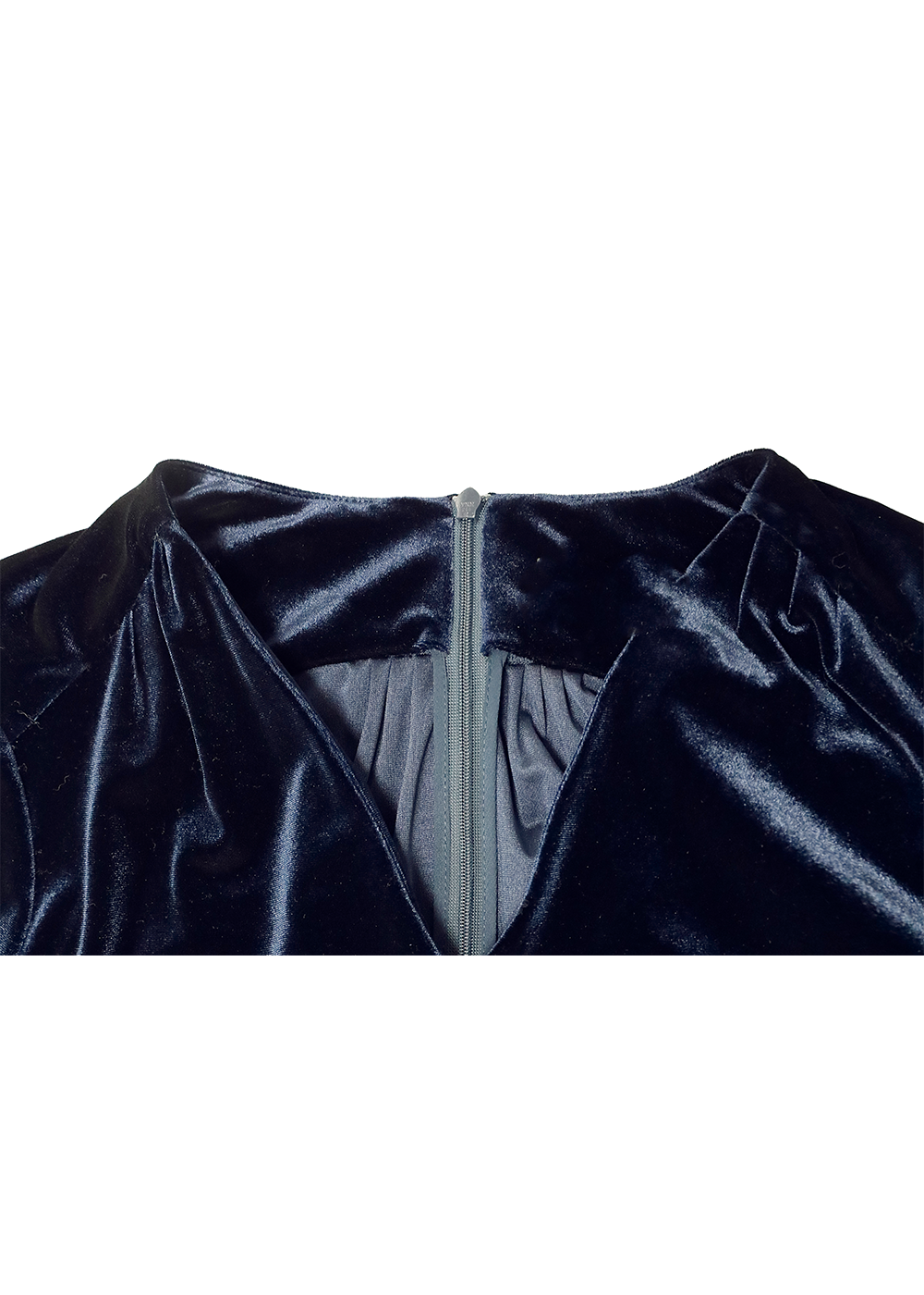 SALAZIA Midnight Blue Polyester-Spandex Long-Sleeve Dresses