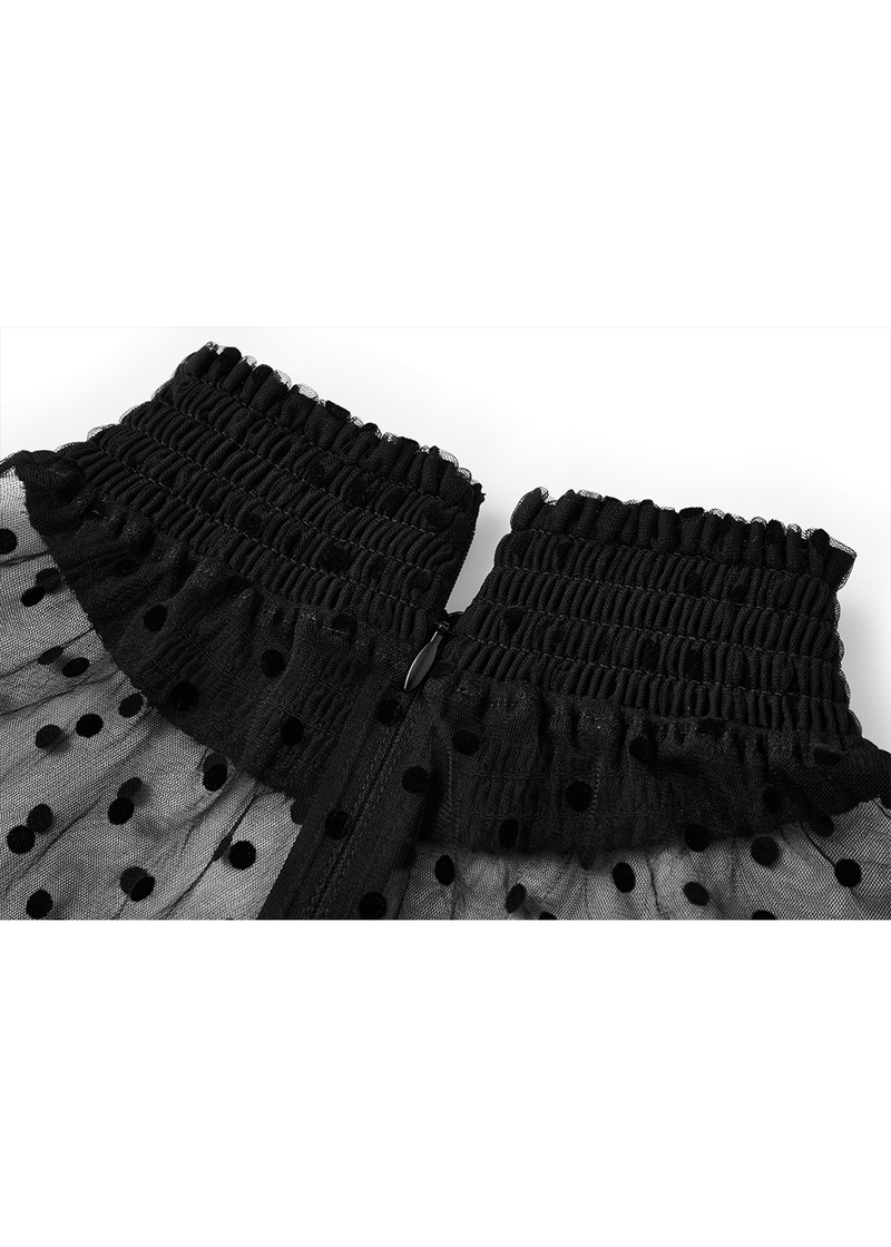 SALAZIA Black Lace Mesh Maxi Dresses