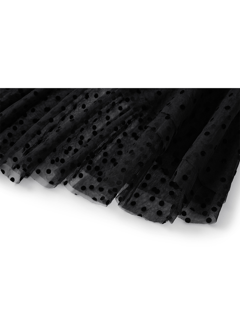 SALAZIA Black Lace Mesh Maxi Dresses