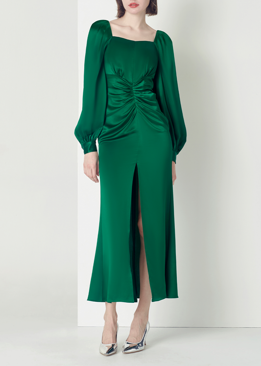 SALAZIA Emerald Green Acetate Blend Dresses