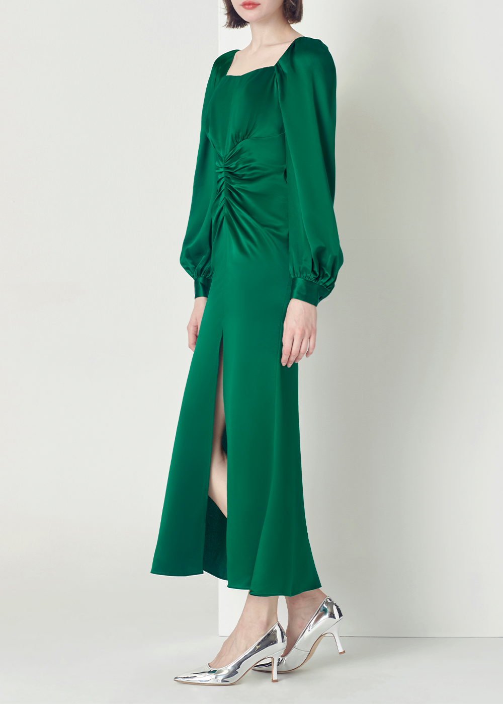 SALAZIA Emerald Green Acetate Blend Dresses
