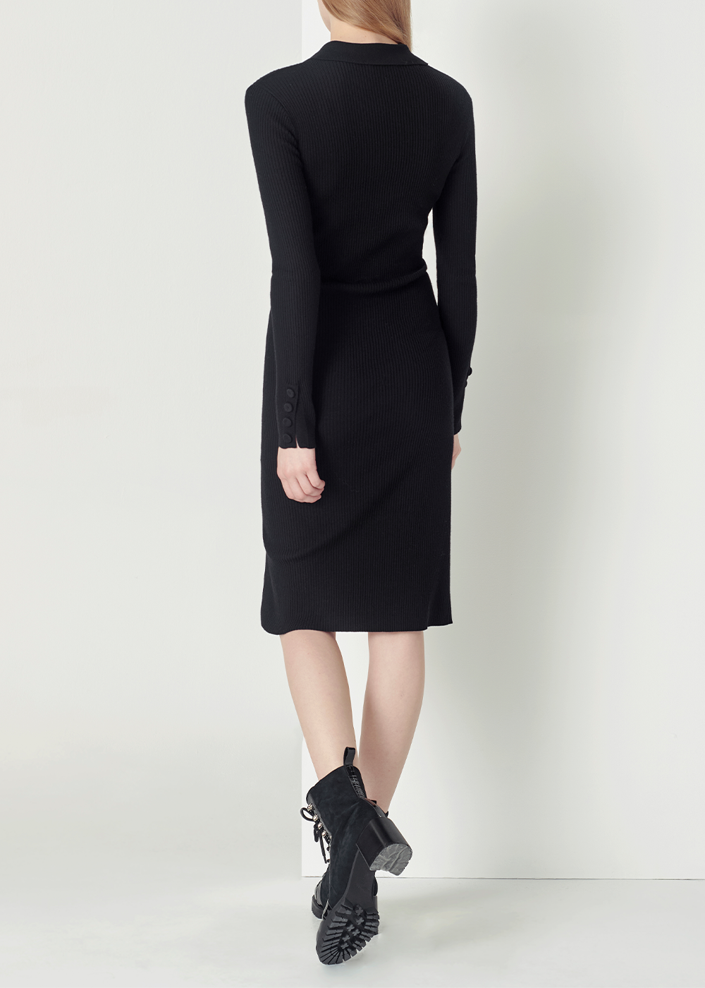 SALAZIA Black Wool Blend Knit Dresses
