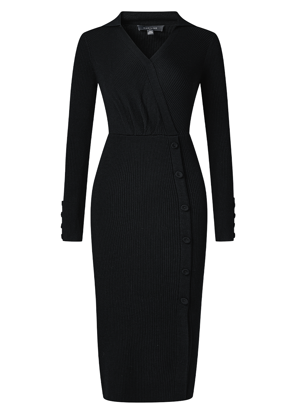 SALAZIA Black Wool Blend Knit Dresses