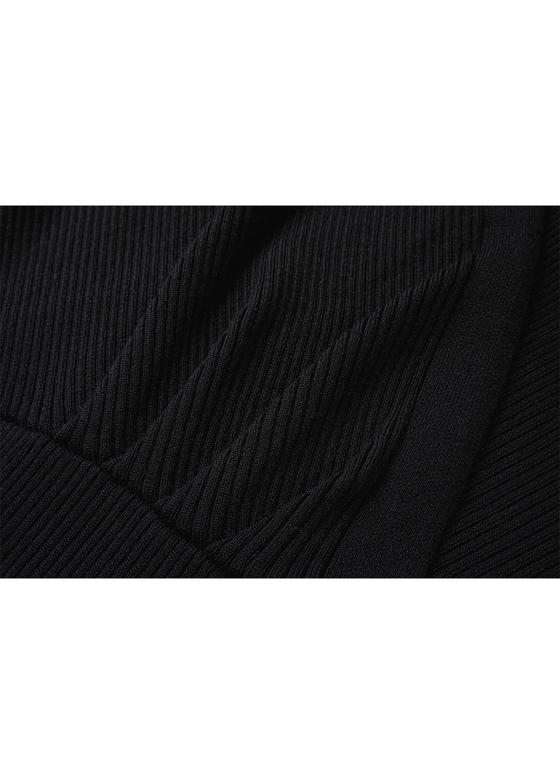 SALAZIA Black Wool Blend Knit Dresses
