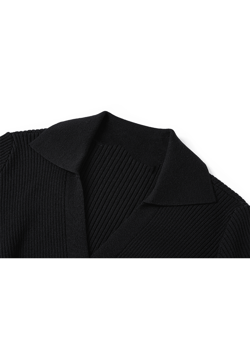 SALAZIA Black Wool Blend Knit Dresses