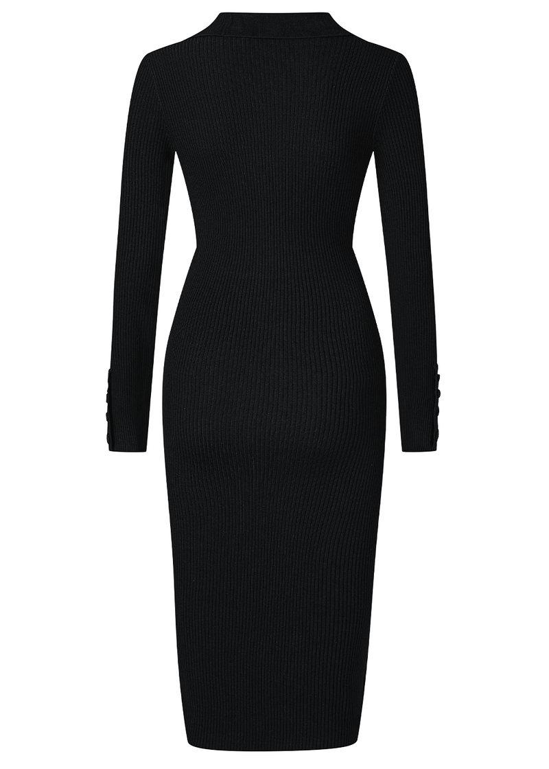 SALAZIA Black Wool Blend Knit Dresses