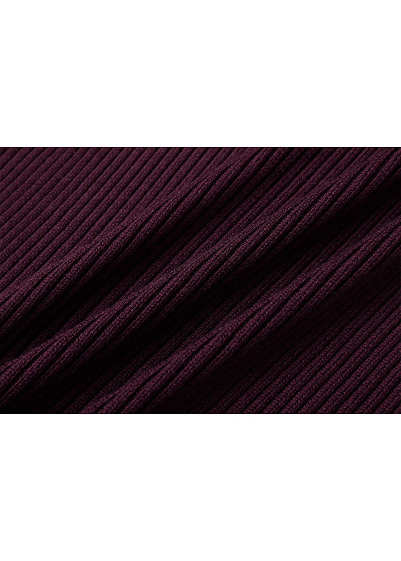 SALAZIA Burgundy Red Wool Knit Dresses