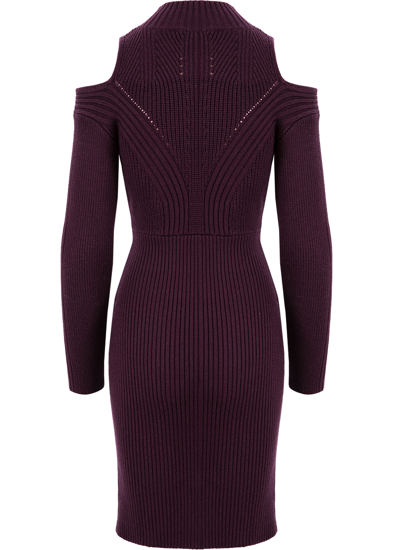 SALAZIA Burgundy Red Wool Knit Dresses