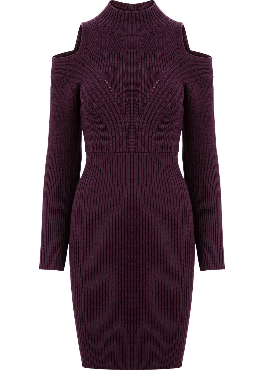 SALAZIA Burgundy Red Wool Knit Dresses
