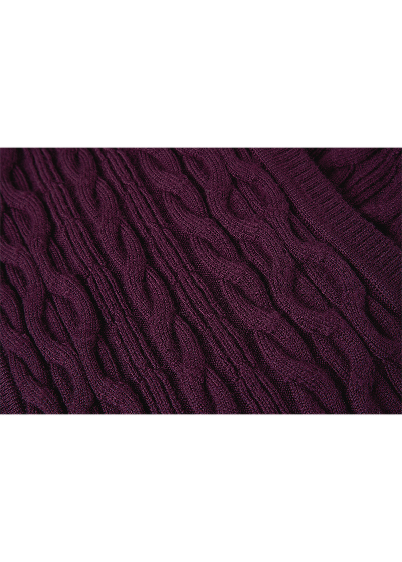 SALAZIA Burgundy Wool Fit-and-Flare Dresses