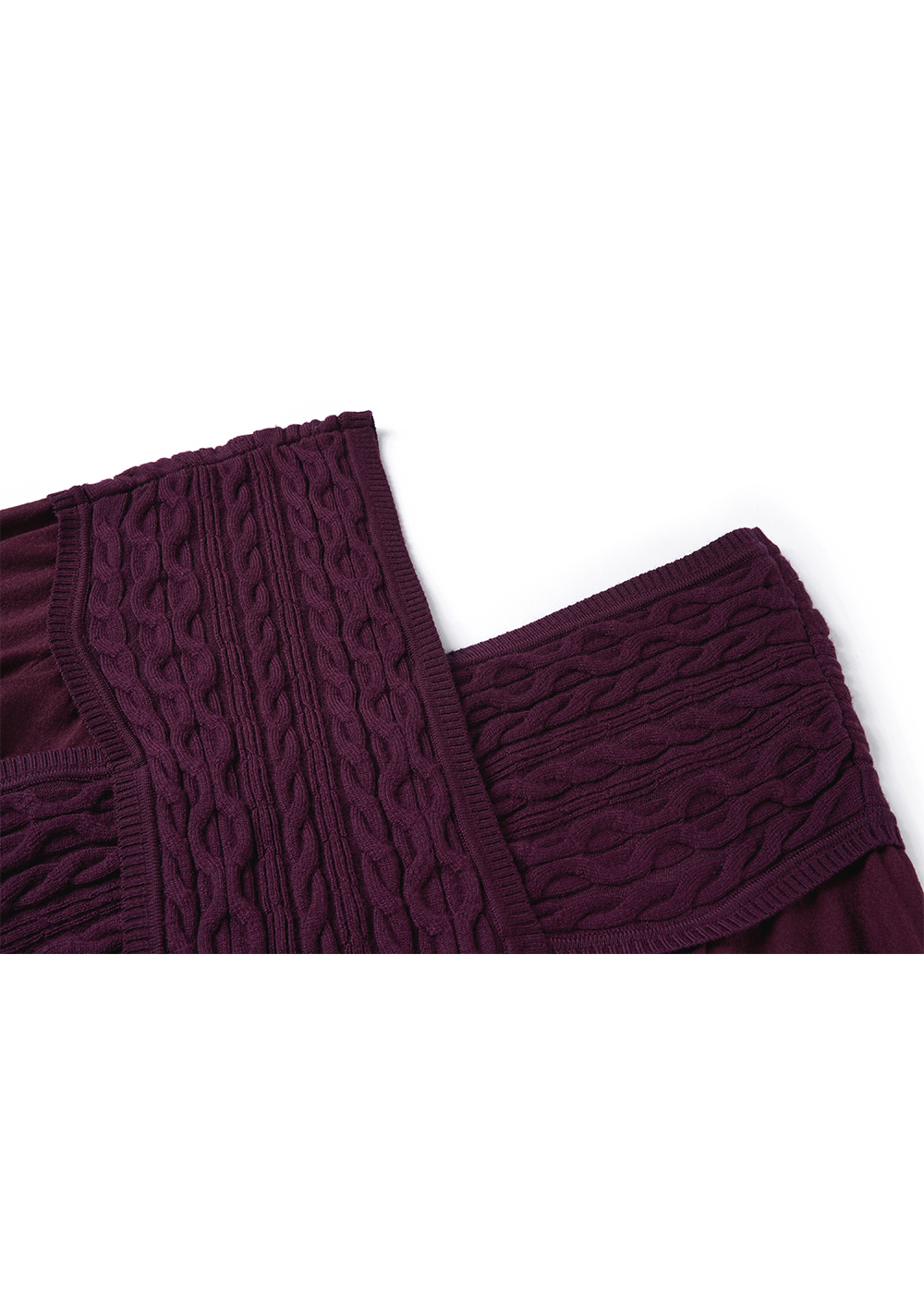 SALAZIA Burgundy Wool Fit-and-Flare Dresses