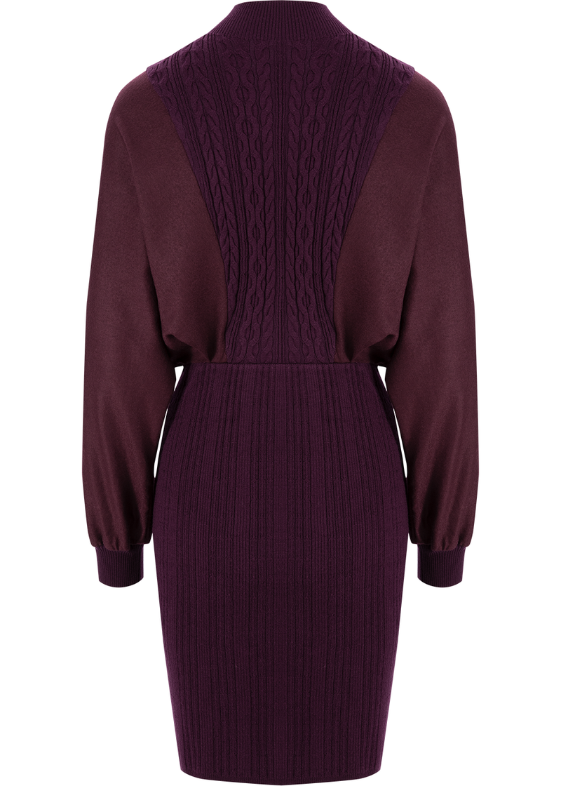 SALAZIA Burgundy Red Wool Dresses