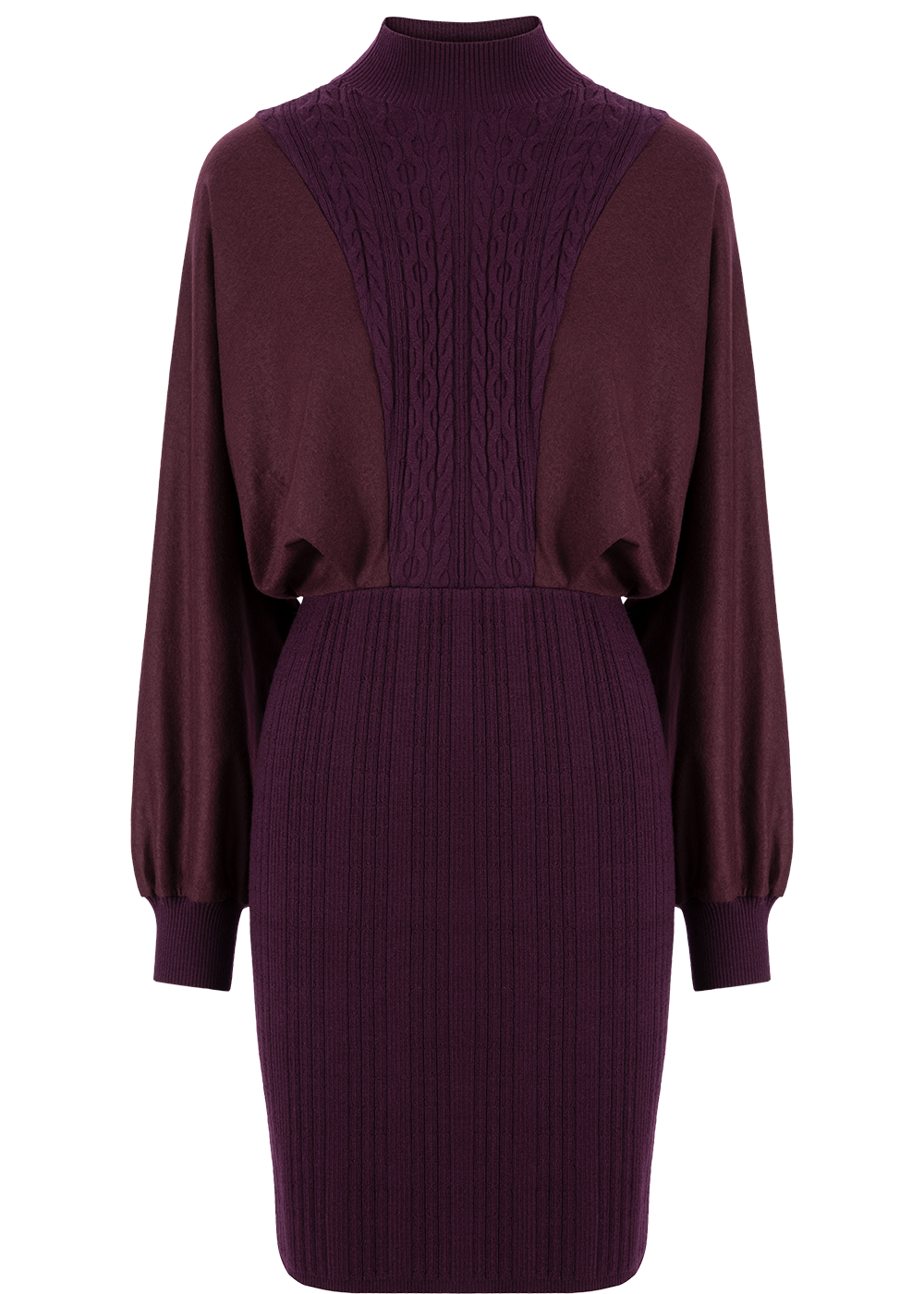 SALAZIA Burgundy Red Wool Dresses