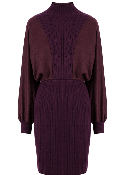 SALAZIA Burgundy Red Wool Dresses