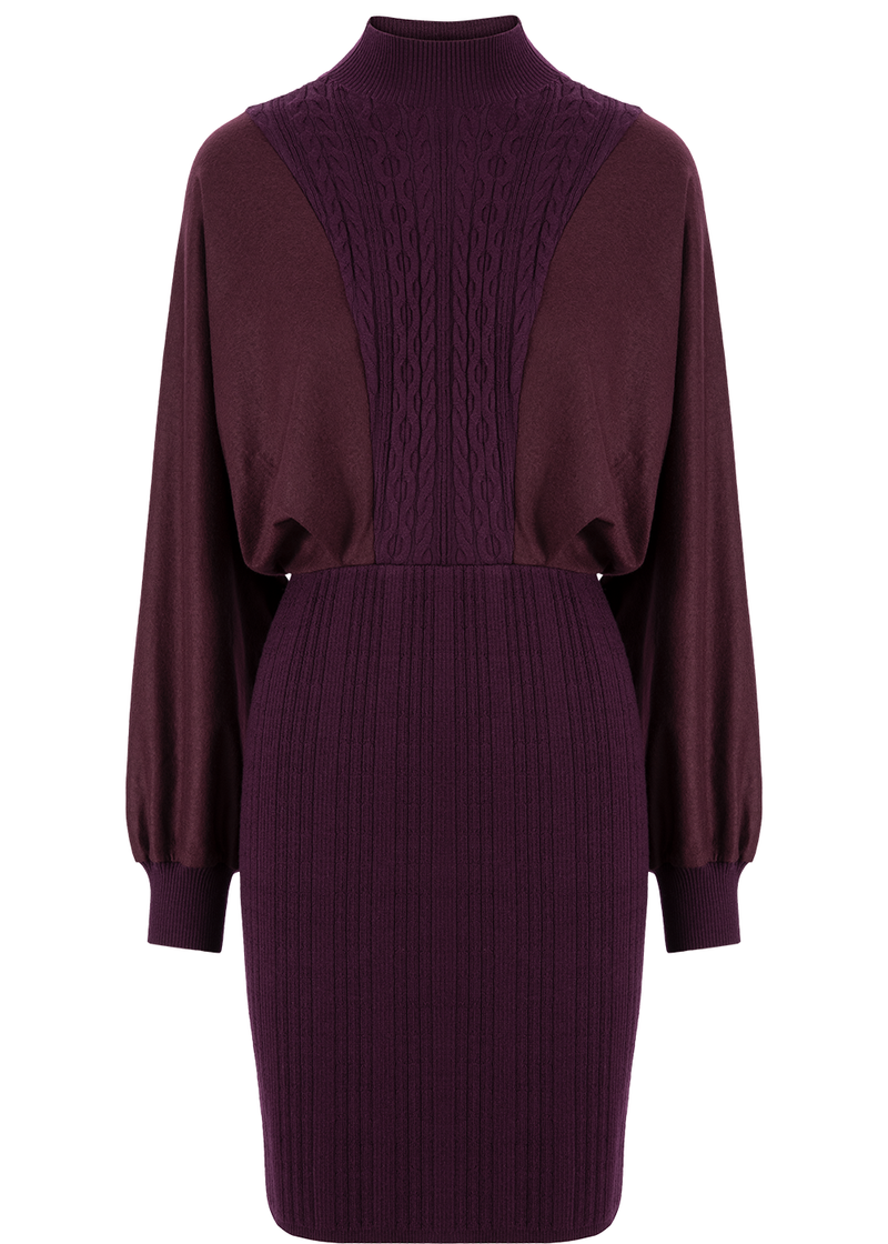 SALAZIA Burgundy Red Wool Dresses