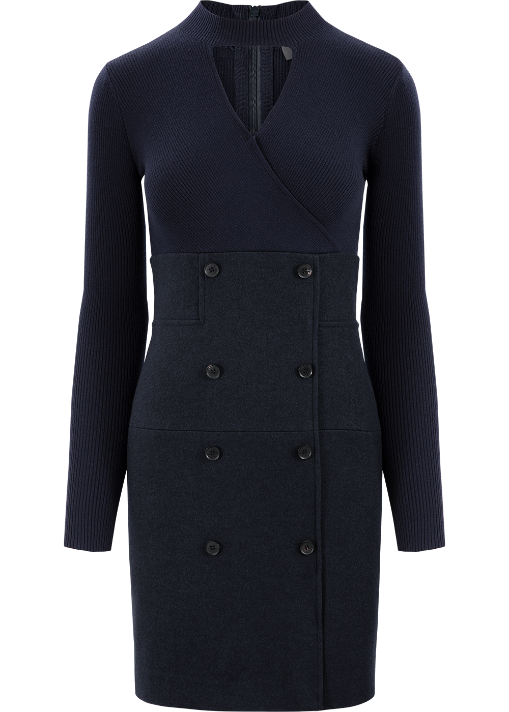 SALAZIA Midnight Blue Wool Blend Mini Dresses