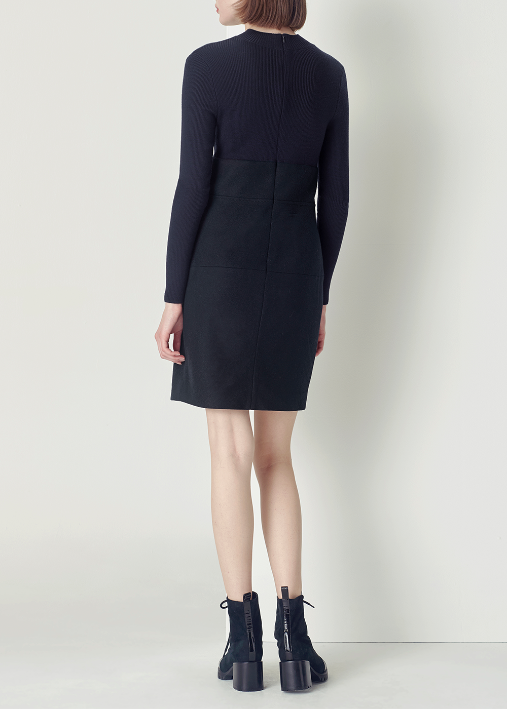 SALAZIA Midnight Blue Wool Blend Mini Dresses