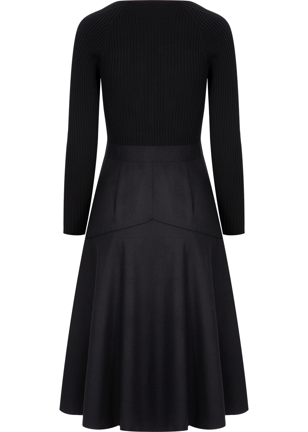 SALAZIA Black Wool Long-Sleeve Dresses