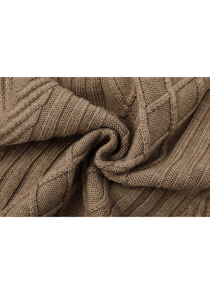SALAZIA Light Camel Wool Blend Knit Dresses