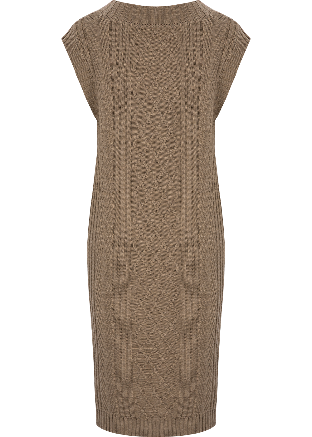 SALAZIA Light Camel Wool Blend Knit Dresses