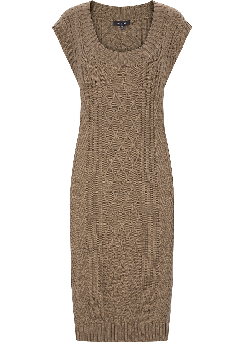 SALAZIA Light Camel Wool Blend Knit Dresses