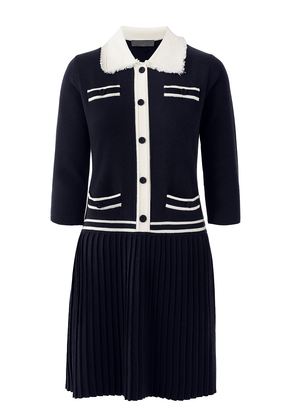 SALAZIA Deep Blue Knit Wool Dresses