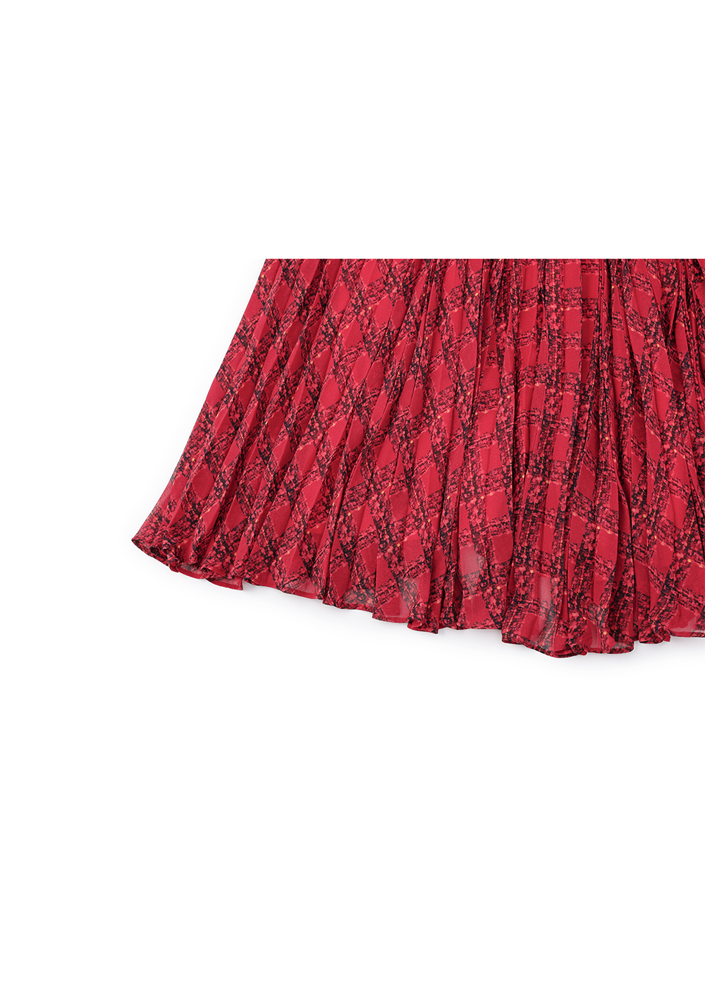 SALAZIA Red-Black Gingham Wool-Blend Dresses