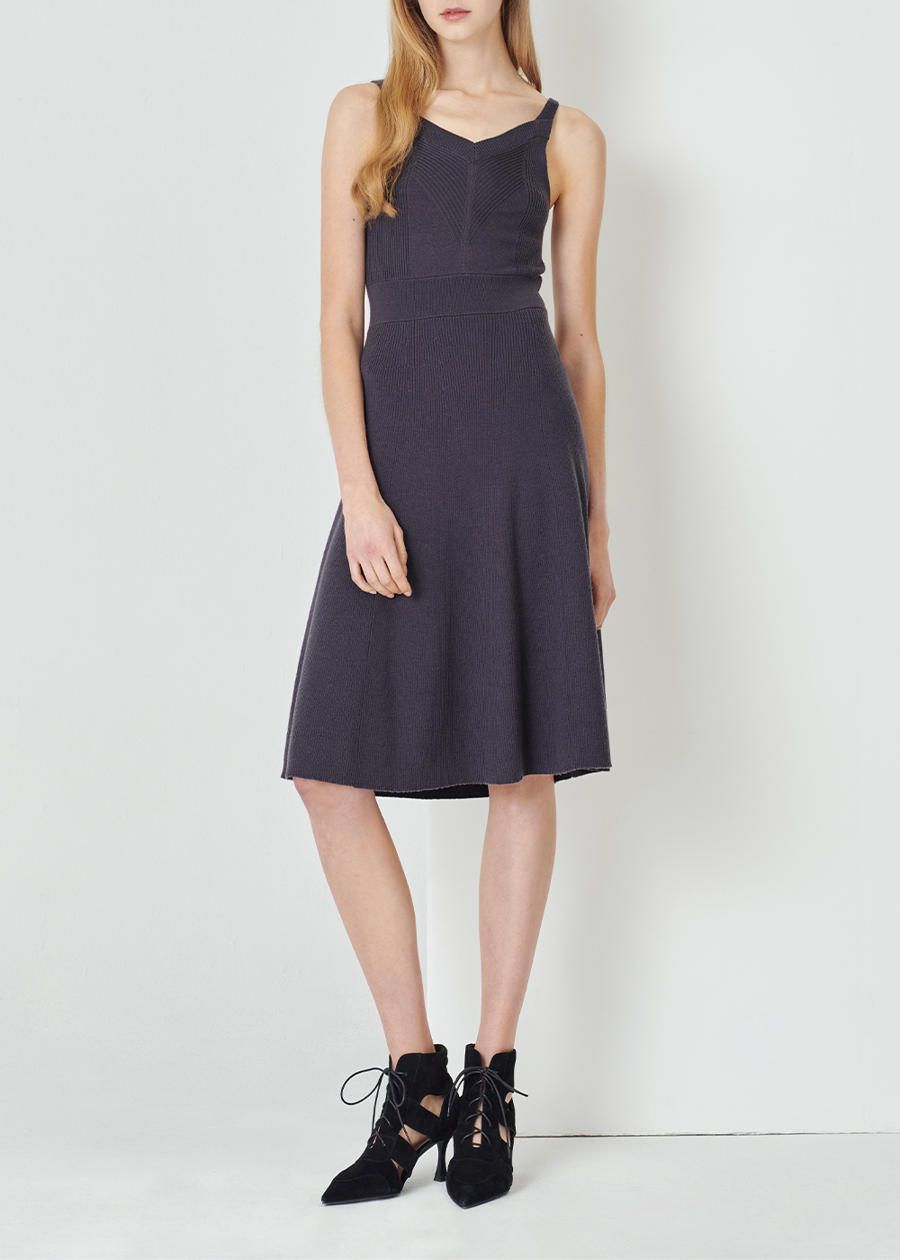 SALAZIA Lead Grey Wool Blend Knit Dresses