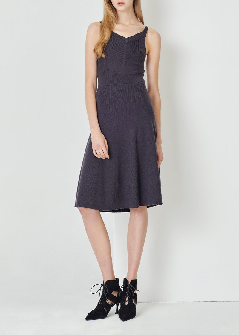 SALAZIA Lead Grey Wool Blend Knit Dresses