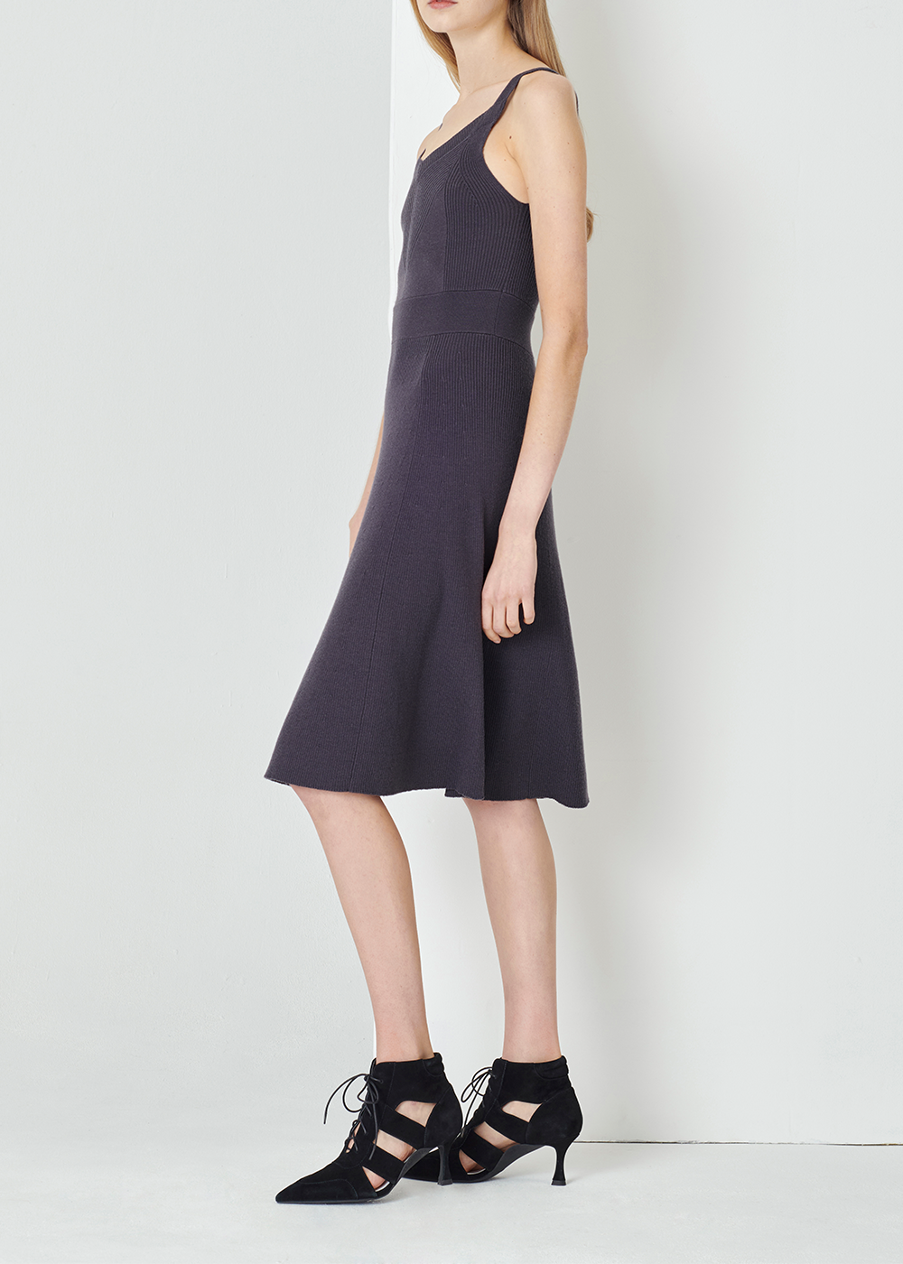 SALAZIA Lead Grey Wool Blend Knit Dresses