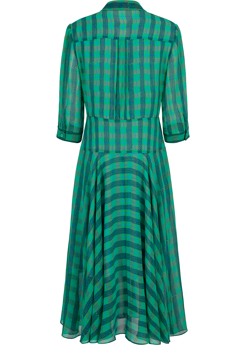 SALAZIA Blue-Green Plaid Column Dresses