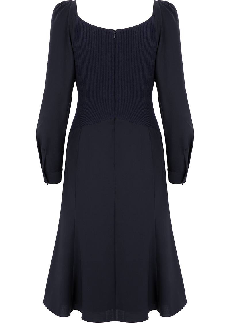 SALAZIA Midnight Blue Wool Blend Dresses