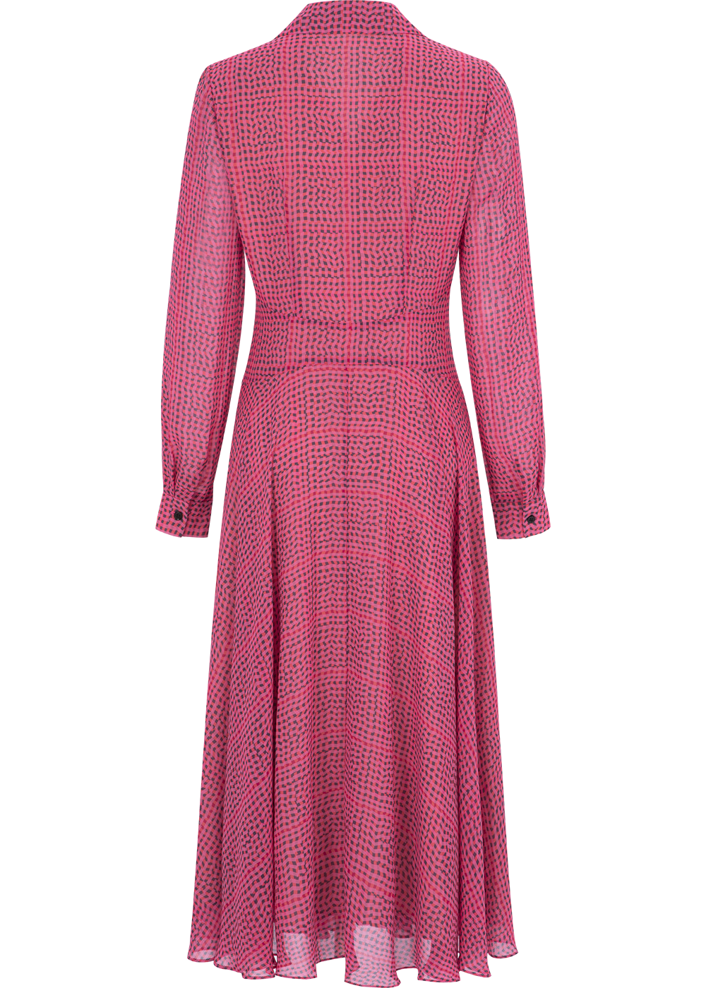 SALAZIA Ice Cube Grid Print Long-Sleeve Dresses