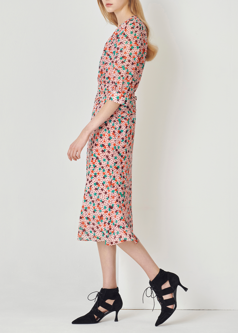 SALAZIA Pink Donut Print Dresses