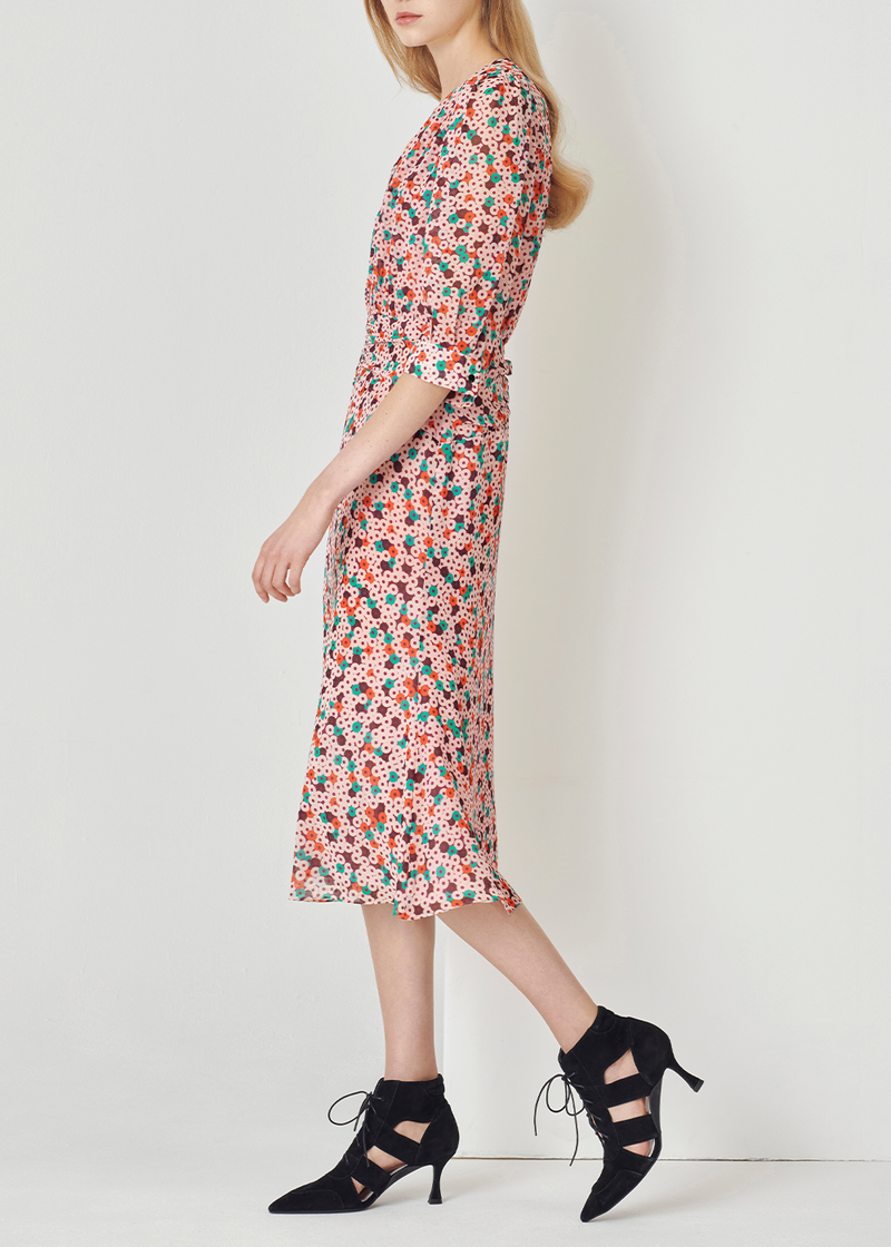 SALAZIA Pink Donut Print Dresses
