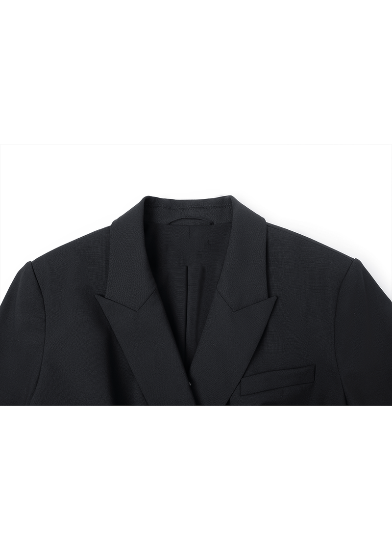 SALAZIA Black Wool Stretch Long-Sleeve Dresses
