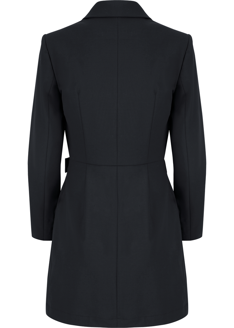 SALAZIA Black Wool Stretch Long-Sleeve Dresses