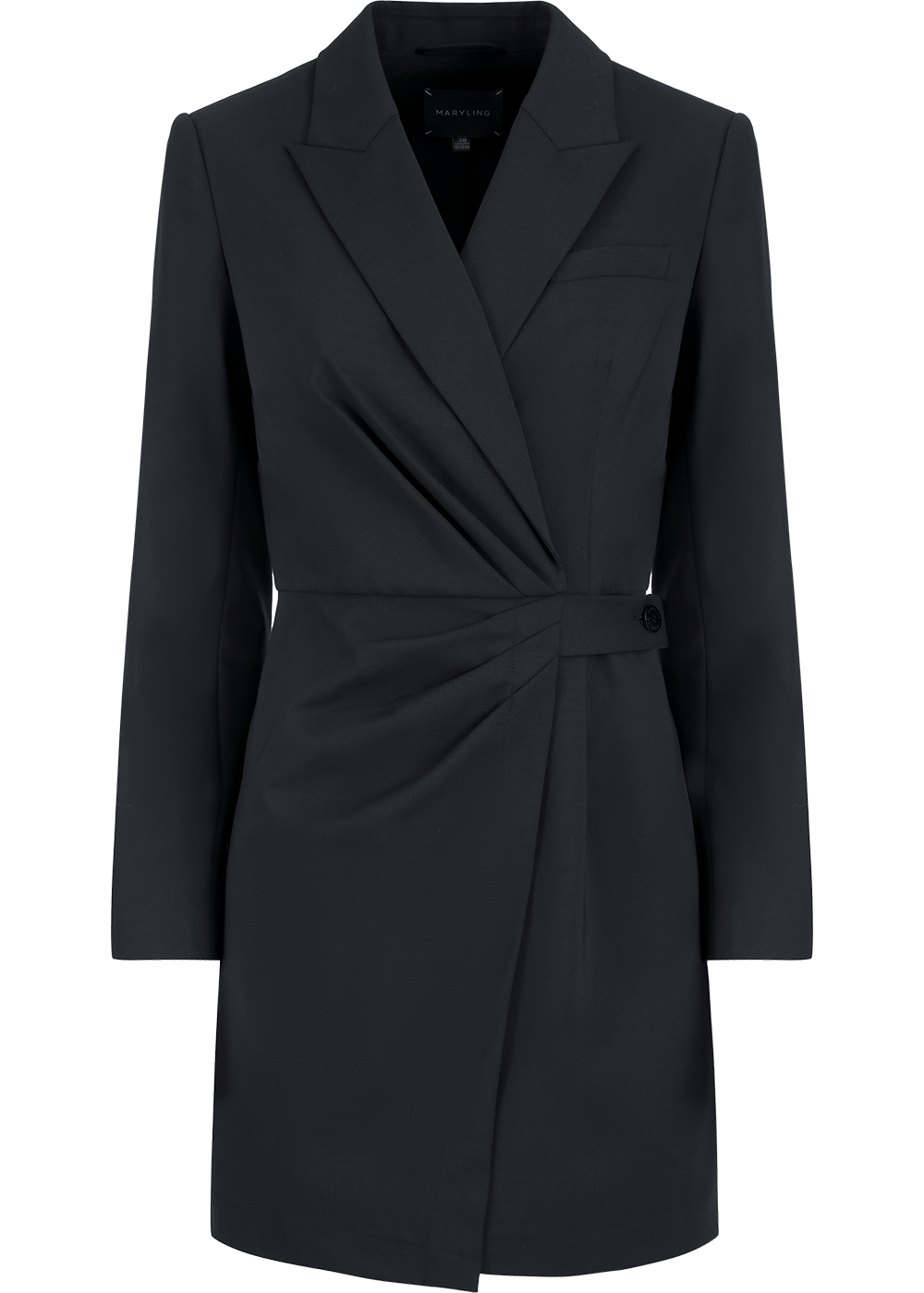 SALAZIA Black Wool Stretch Long-Sleeve Dresses