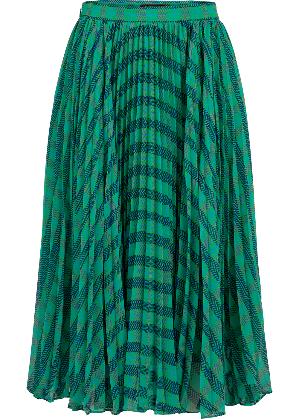 SALAZIA Blue-Green Plaid Midi Skirt