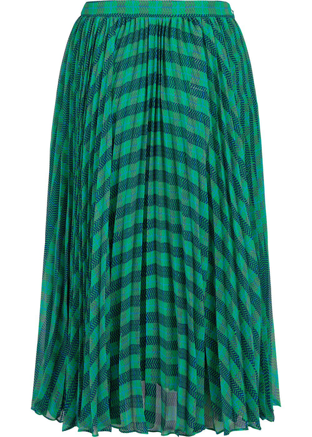 SALAZIA Blue-Green Plaid Midi Skirt