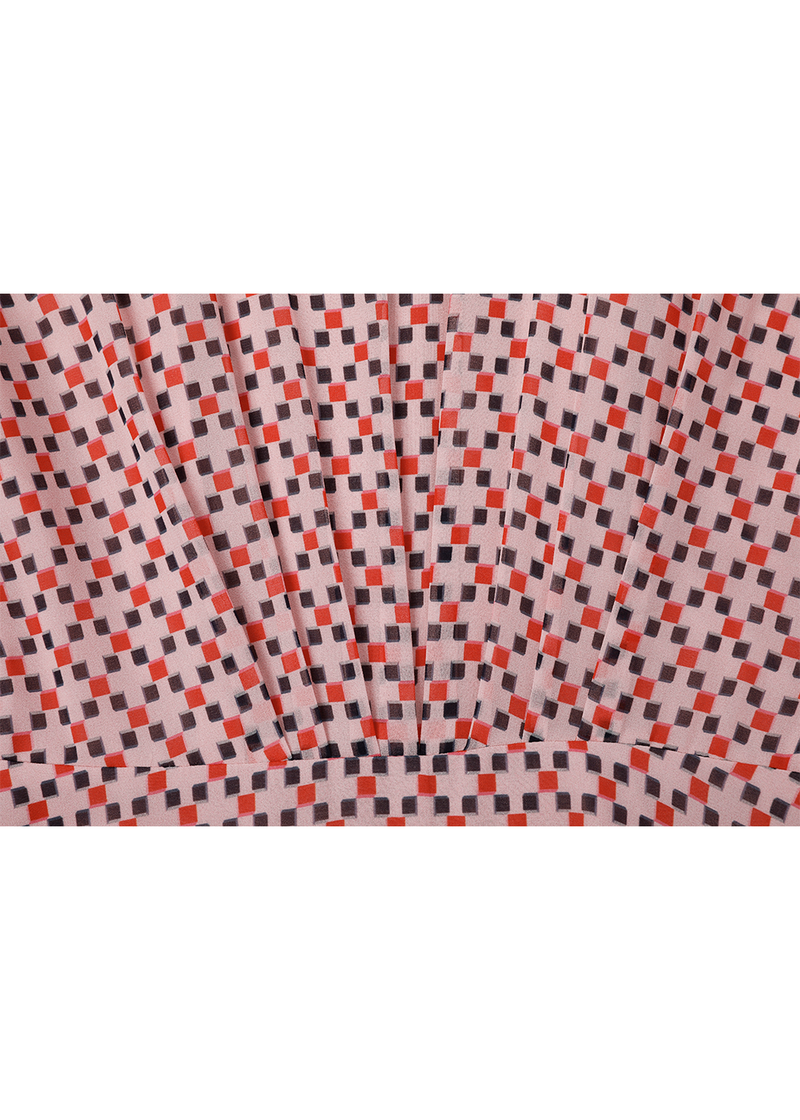 SALAZIA Pink Square Check Maxi Dresses